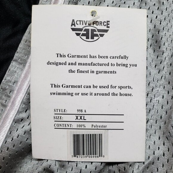 Active Force Athletic Shorts Mens 2XL Gray Black Basketball Uniform Y2K New - Picture 4 of 10